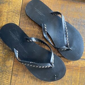 American Eagle Outfitters Black Sandals with Braided Straps